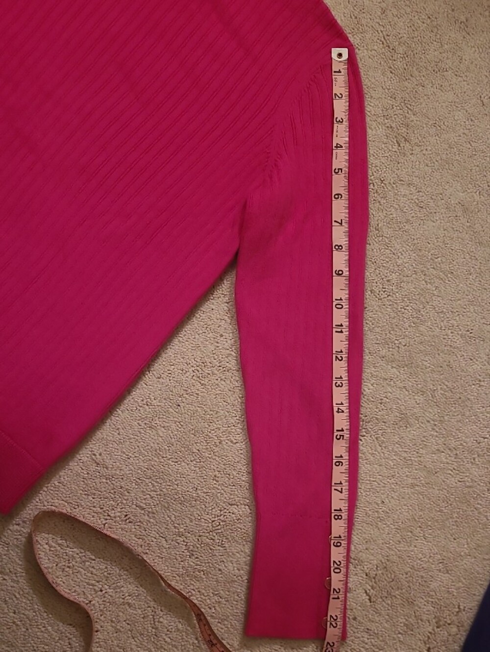 NWT Talbots Womens Size M Bright Fuchsia Ribbed Turtleneck Sweater - Picture 6 of 7